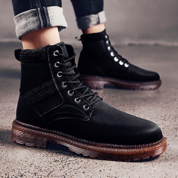 Férfi alkalmi téli cipő fűzővel és lapos talppal