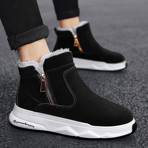 Új férfi csizma modell cipzárral és lapos talppal