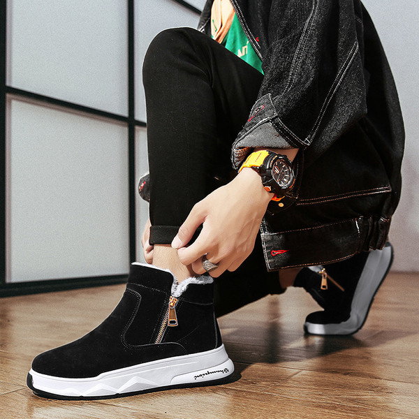 Új férfi csizma modell cipzárral és lapos talppal