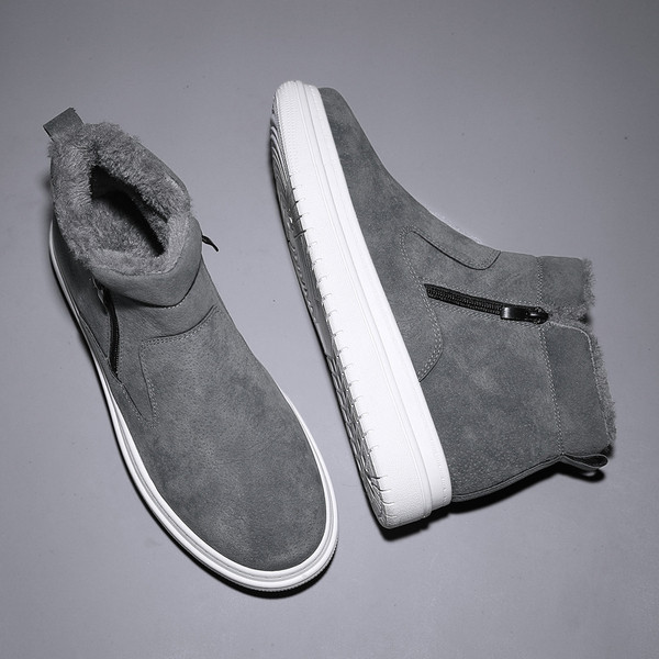 Férfi velúr csizma cipzárral és béléssel