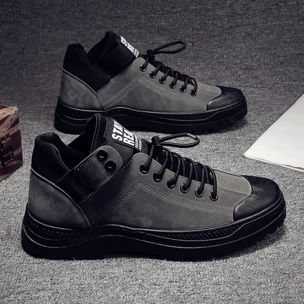 Férfi aktuális téli cipő lapos talppal és fűzővel