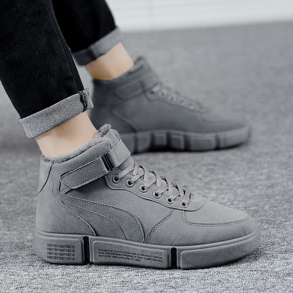 Téli férfi cipő puha béléssel és tépőzárral