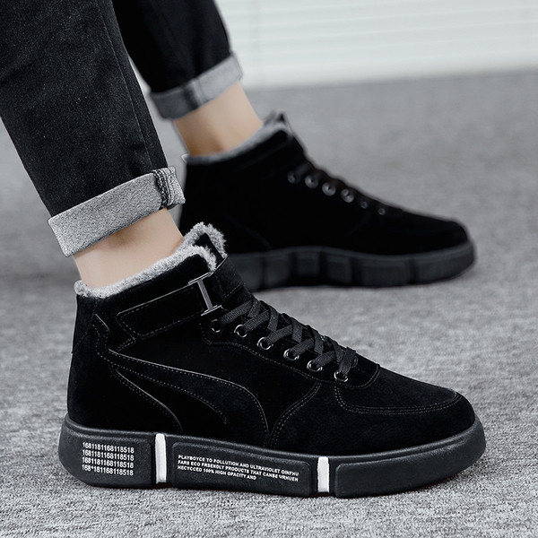 Téli férfi cipő puha béléssel és tépőzárral