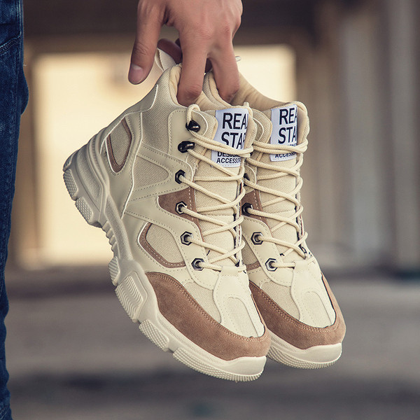 Ανδρικά casual χειμερινά παπούτσια με τραχιά ψηλή σόλα