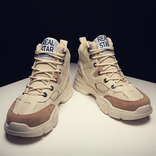 Ανδρικά casual χειμερινά παπούτσια με τραχιά ψηλή σόλα