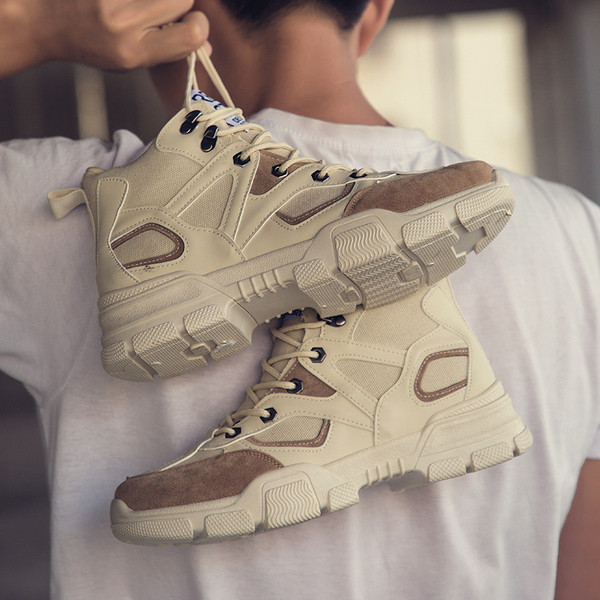 Ανδρικά casual χειμερινά παπούτσια με τραχιά ψηλή σόλα