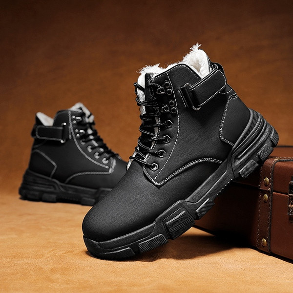 Eko bőrből készült alkalmi férfi csizma puha béléssel