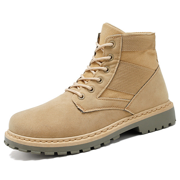 Férfi vászoncsizma durva talppal és fűzővel