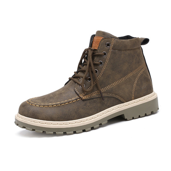 Férfi téli bőrcipő fűzős