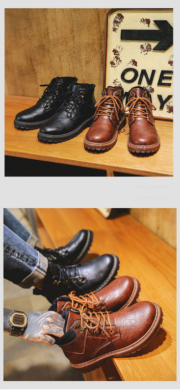 Casual muške čizme od eko kože sa vezicama