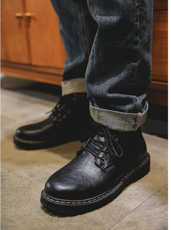 Casual muške čizme od eko kože sa vezicama