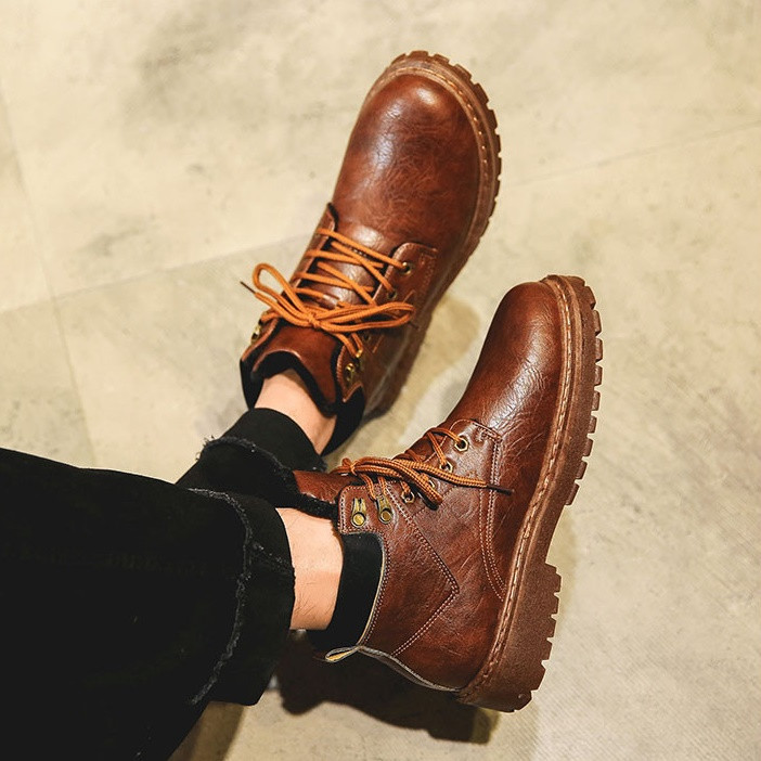 Casual muške čizme od eko kože sa vezicama