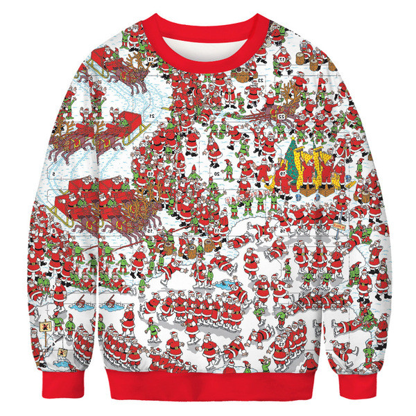 Férfi karácsonyi pulóver ovális nyakkivágással