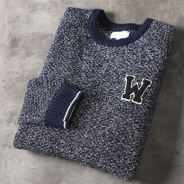 Férfi pamut pulóver emblémával