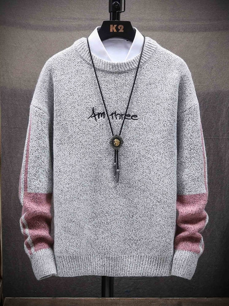 Muški ležerni pulover s ovalnim širokim izrezom