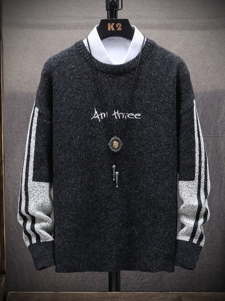 Muški ležerni pulover s ovalnim širokim izrezom