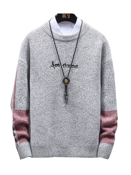 Muški ležerni pulover s ovalnim širokim izrezom