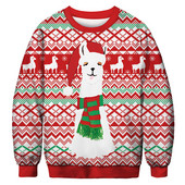 Színes férfi pulóver ovális nyakkivágással és mintával