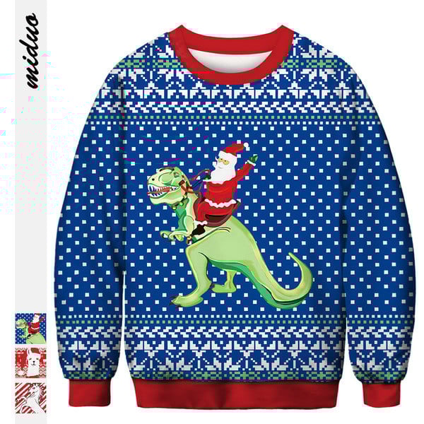 Színes férfi pulóver ovális nyakkivágással és mintával