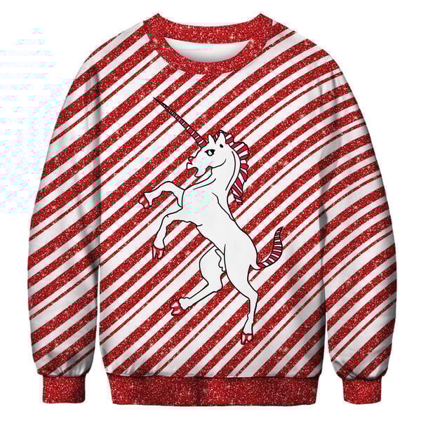 Színes férfi pulóver ovális nyakkivágással és mintával