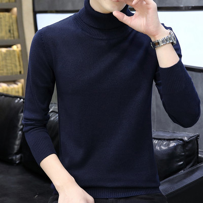 Alkalmi férfi pulóver pólógallérral és hosszú ujjal