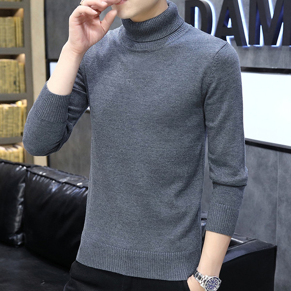 Alkalmi férfi pulóver pólógallérral és hosszú ujjal