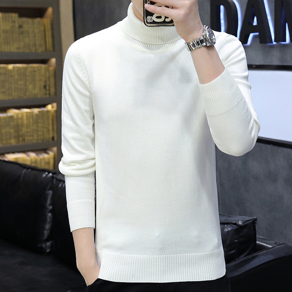 Alkalmi férfi pulóver pólógallérral és hosszú ujjal