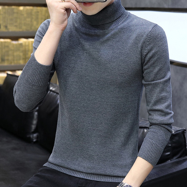 Alkalmi férfi pulóver pólógallérral és hosszú ujjal