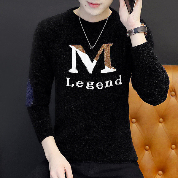 Alkalmi férfi pulóver modell ovális nyakkivágással