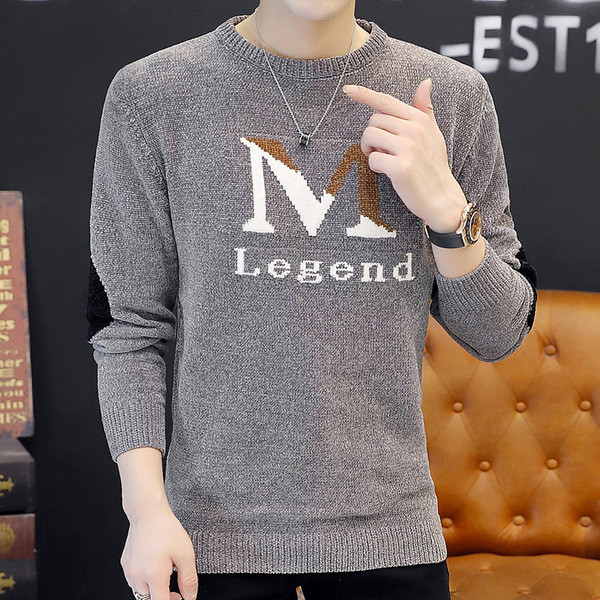 Alkalmi férfi pulóver modell ovális nyakkivágással