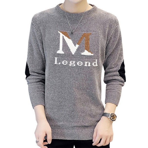 Alkalmi férfi pulóver modell ovális nyakkivágással