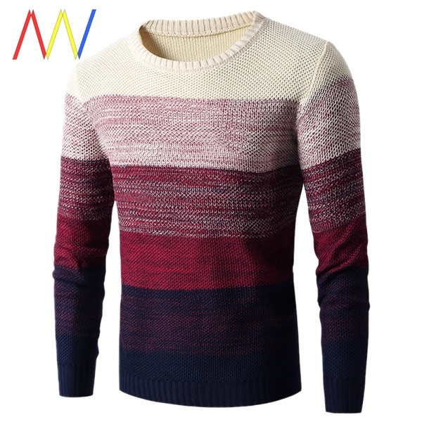 Férfi kötött pulóver irizáló színekben