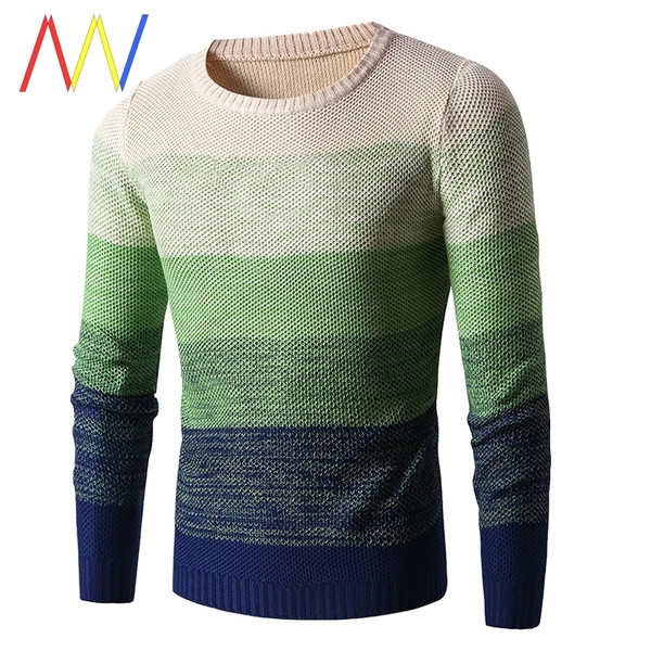Férfi kötött pulóver irizáló színekben