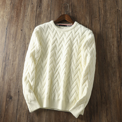 Kötött férfi pulóver ovális nyakkivágással