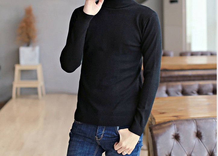 Alkalmi férfi pulóver polo galléros sima modellel