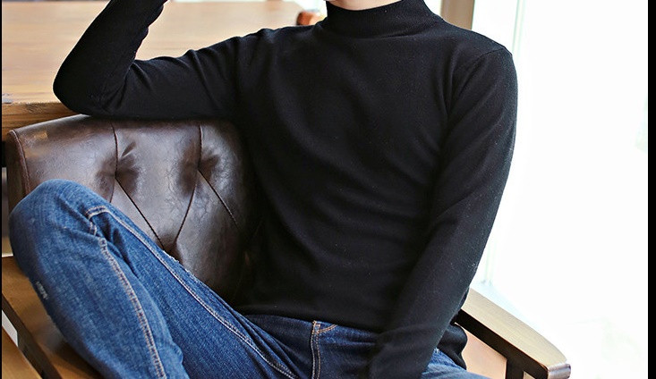 Alkalmi férfi pulóver polo galléros sima modellel