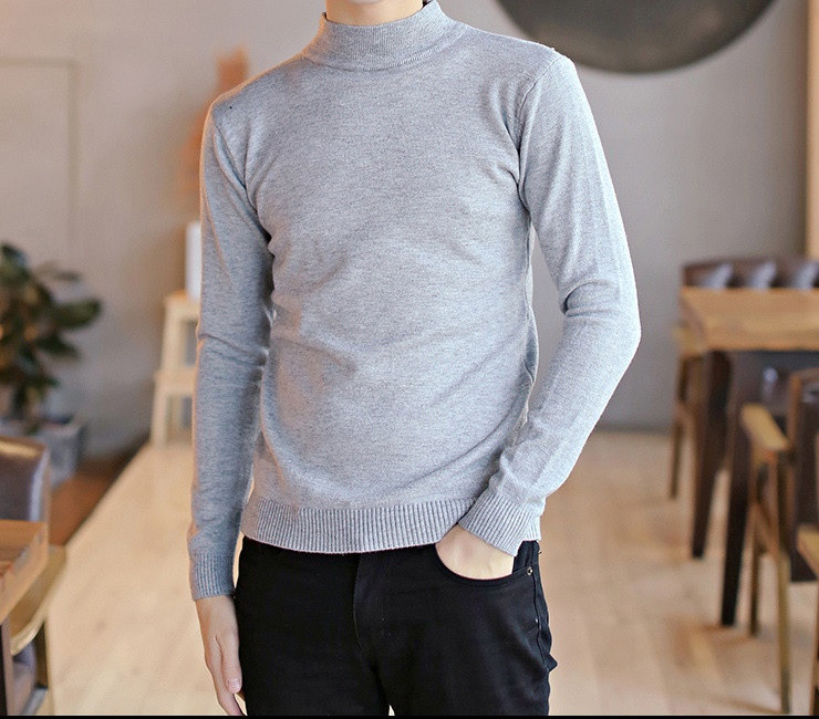 Alkalmi férfi pulóver polo galléros sima modellel