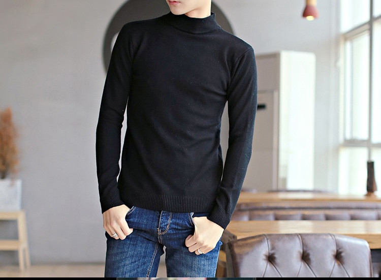 Alkalmi férfi pulóver polo galléros sima modellel