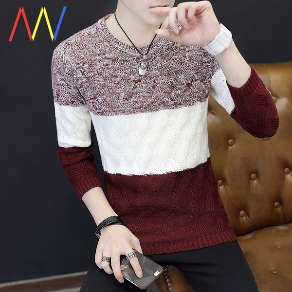 Kötött pulóver ovális nyakkivágással férfiaknak