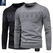 Moodne ovaalse kaelusega meeste kampsun