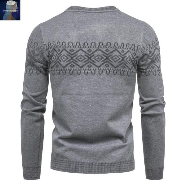 Moodne ovaalse kaelusega meeste kampsun