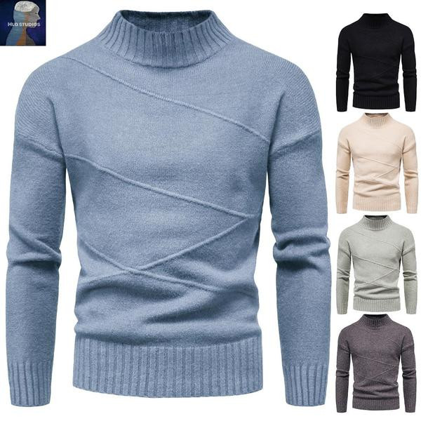 Ležeran muški pulover s poluvisokom kragnom