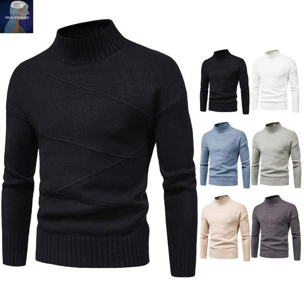Ležeran muški pulover s poluvisokom kragnom