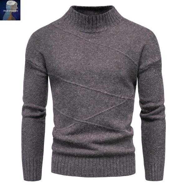 Ležeran muški pulover s poluvisokom kragnom