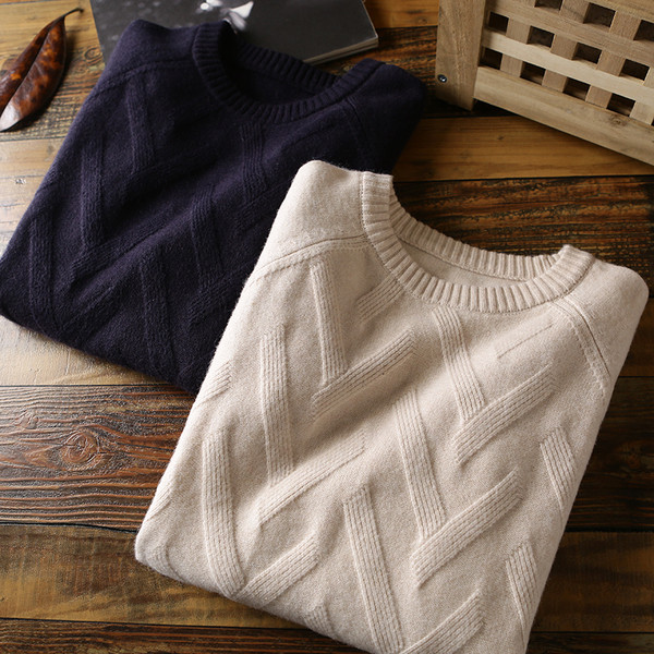 Kötött férfi meleg alkalmi pulóver