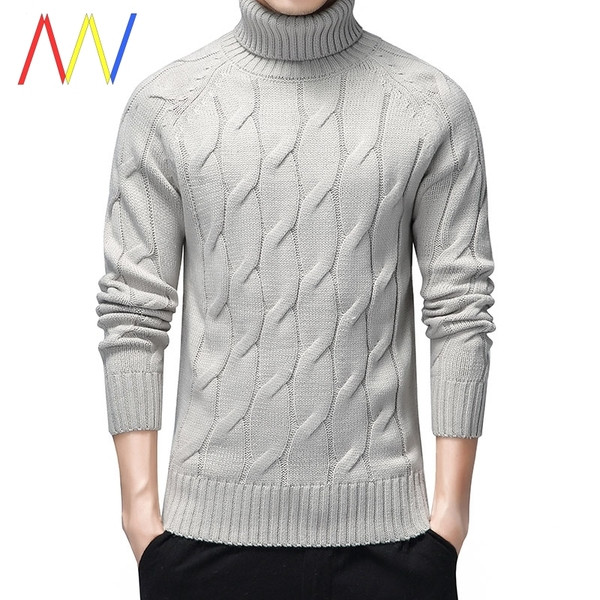 Férfi téli pulóver pólógallérral