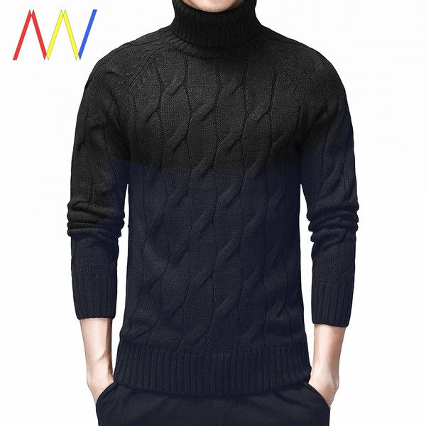 Férfi téli pulóver pólógallérral