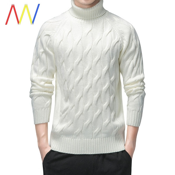 Férfi téli pulóver pólógallérral