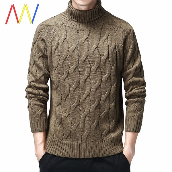 Férfi téli pulóver pólógallérral