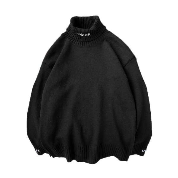 Alkalmi férfi pulóver pólógallérral és hímzéssel